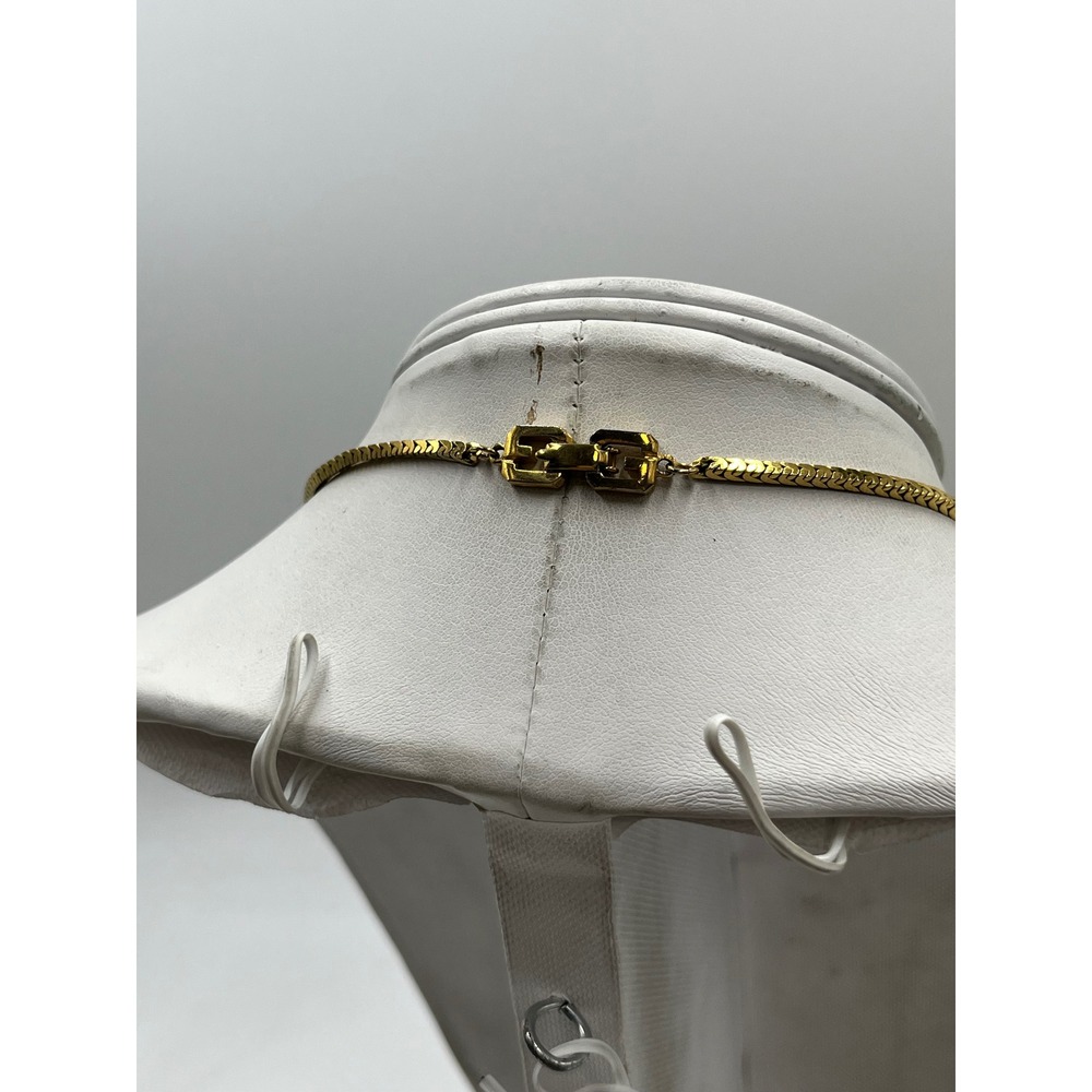 Givenchy Designer Vintage Herringbone Gold Plated Long chain 23" Necklace - Picture 9 of 16